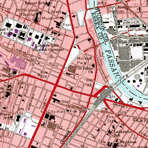 Topographic Map of Mount Carmel Guild Behavioral Healthcare System, NJ