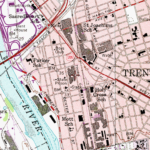 Topographic Map of New Jersey State Prison Hospital, NJ