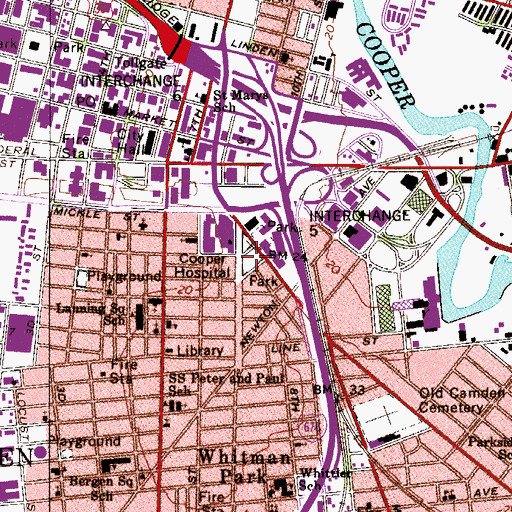 Topographic Map of South Jersey Health Care Center, NJ