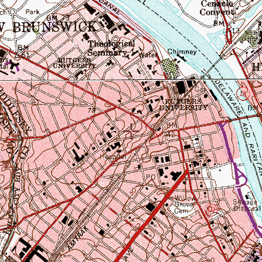 Topographic Map of Cancer Institute of New Jersey, NJ