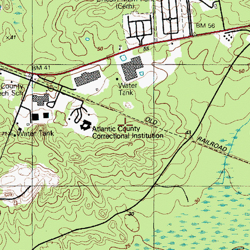 Topographic Map of Lighthouse at Mays Landing, NJ