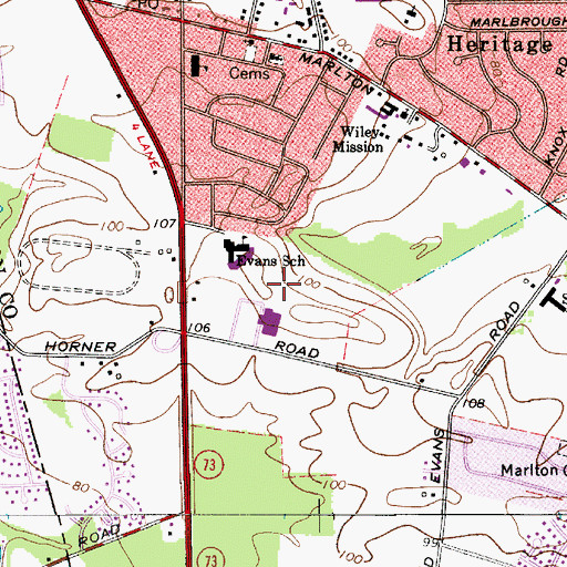 Topographic Map of Marlton Rehabilitation Hospital, NJ