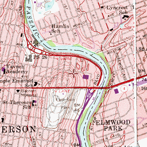 Topographic Map of Kilbarchan Residential Treatment Center, NJ