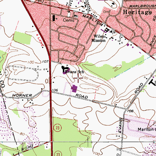 Topographic Map of Weisman Childrens Rehabilitation Hospital, NJ