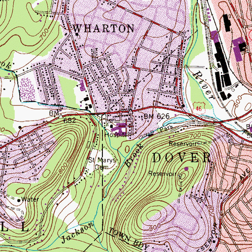 Topographic Map of Kindred Hospital, NJ