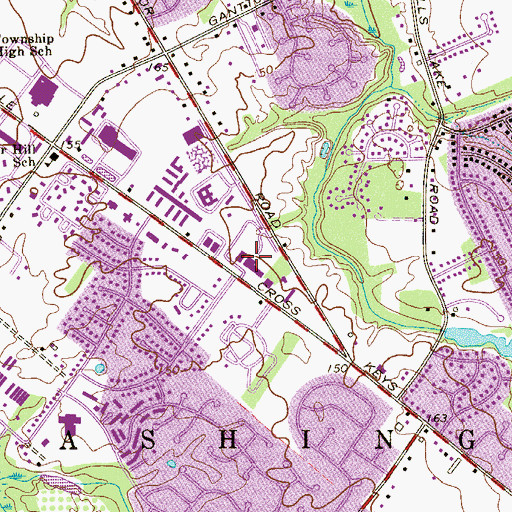 Topographic Map of Kennedy University Hospital - Washington Township, NJ