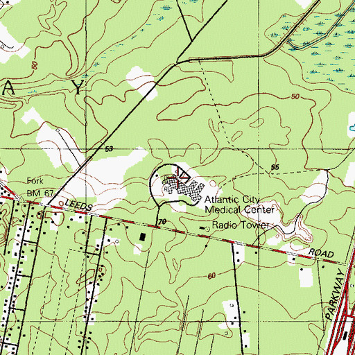 Topographic Map of AtlantiCare Regional Medical Center, NJ