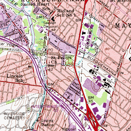 Topographic Map of Select Specialty Hospital, NJ