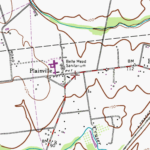 Topographic Map of East Mountain Hospital, NJ