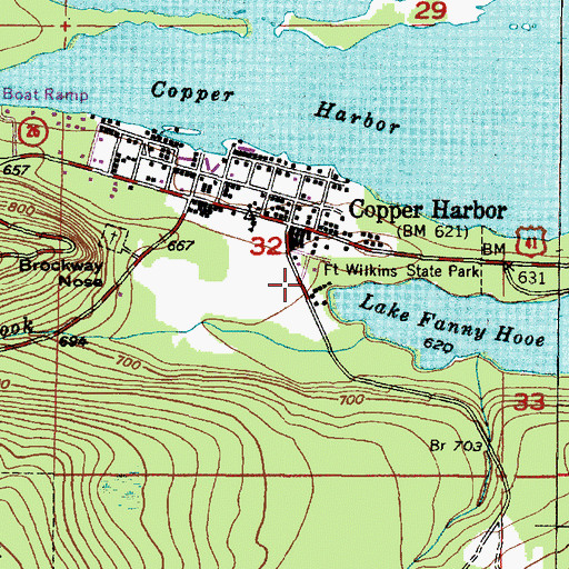 Topographic Map of Copper Harbor Fire Department, MI