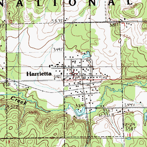 Topographic Map of Slagle - Harrietta Fire Department, MI