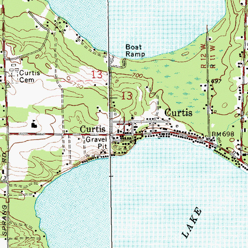 Topographic Map of Portage Township Volunteer Fire Department, MI