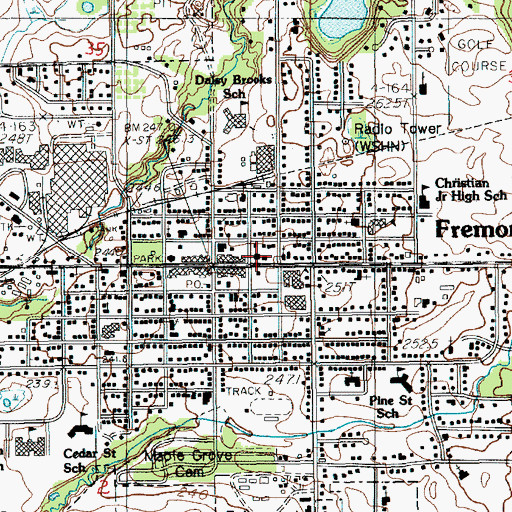 Topographic Map of Fremont Fire Department, MI