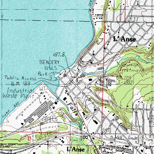 Topographic Map of L'Anse Fire Department, MI