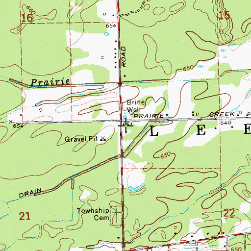 Topographic Map of Lee Township Fire Department, MI