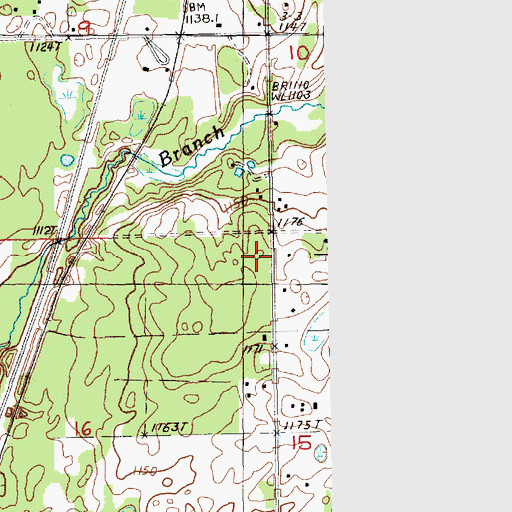 Topographic Map of Lincoln Township Volunteer Fire Department, MI