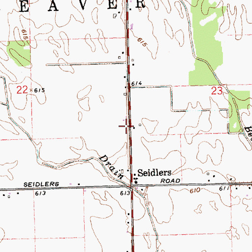 Topographic Map of Beaver Township Fire Department Station 19, MI