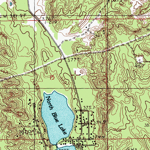 Topographic Map of Blue Lake Township Fire Department, MI