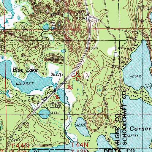 Topographic Map of Tri - County Volunteer Fire Department, MI