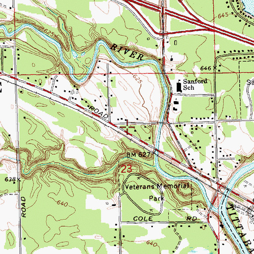 Topographic Map of Jerome Township Fire Department Station 1, MI