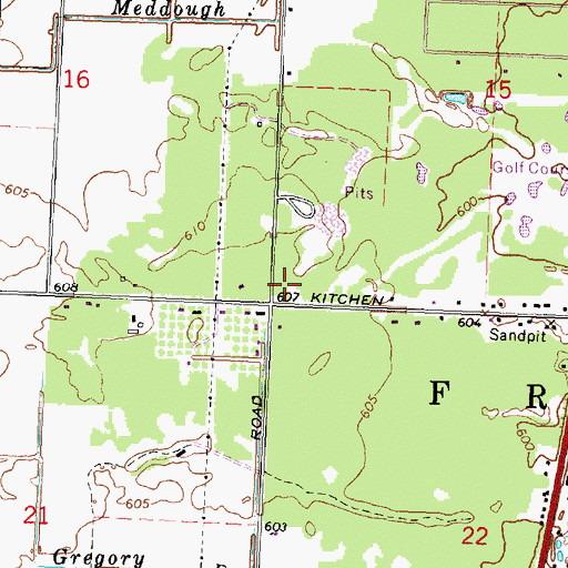 Topographic Map of Pinconning - Fraser Fire Department Station 16, MI