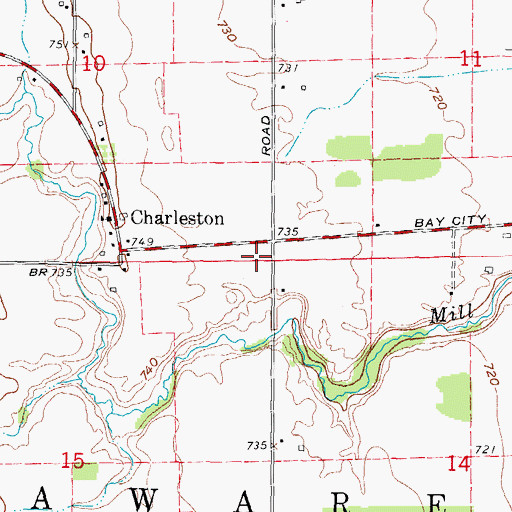 Topographic Map of Delaware Township Fire Department, MI