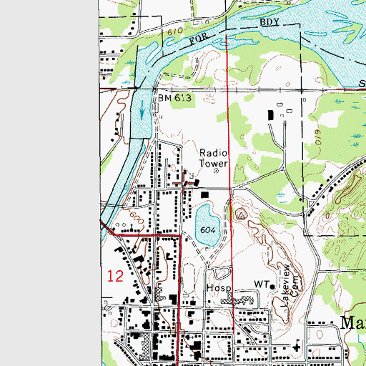 Topographic Map of Manistique Ambulance Service, MI