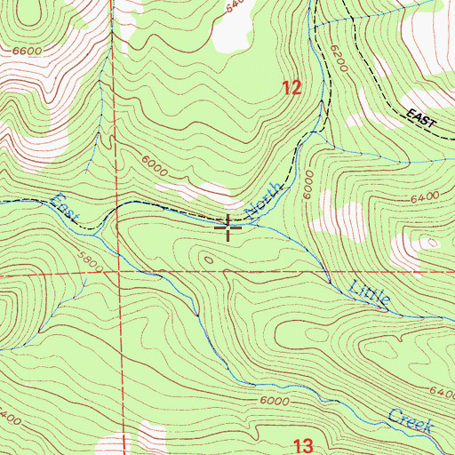 Topographic Map of Little North Fork East Creek, CA