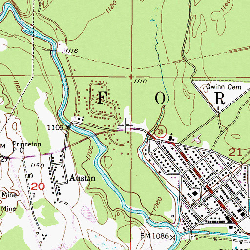 Topographic Map of Michigan Department of Natural Resources Gwinn Forest, MI
