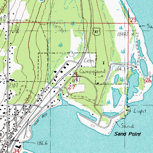 Topographic Map of Michigan Department of Natural Resources Baraga Forest, MI