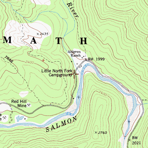 Topographic Map of Little North Fork Salmon River, CA