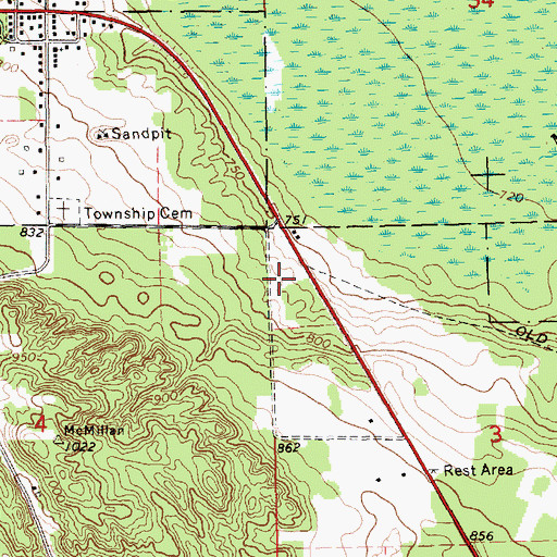 Topographic Map of Columbus Township Volunteer Fire Department, MI