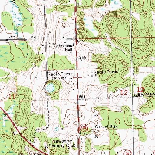 Topographic Map of Michigan Department of Natural Resources Newberry Field Office, MI