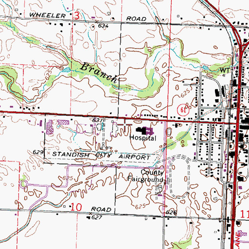 Topographic Map of Standish Fire Authority, MI