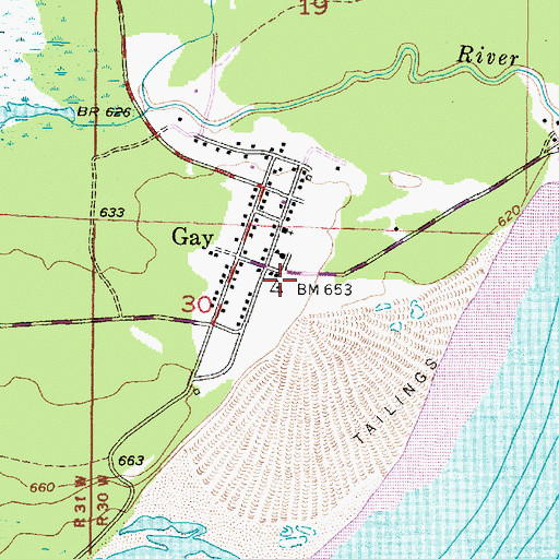Topographic Map of Sherman Township Volunteer Fire Department, MI