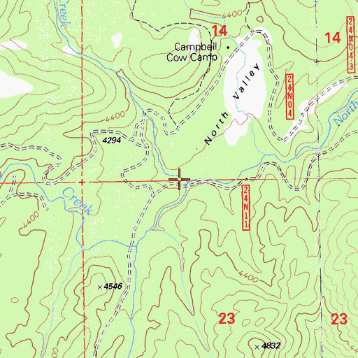 Topographic Map of Little North Valley Creek, CA