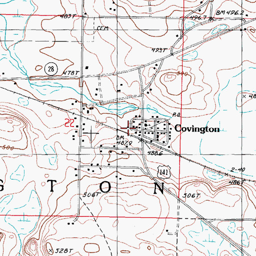 Topographic Map of Covington Township Volunteer Fire Department, MI