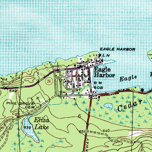 Topographic Map of Eagle Harbor Township Volunteer Fire Department Station 1 Headquarters, MI