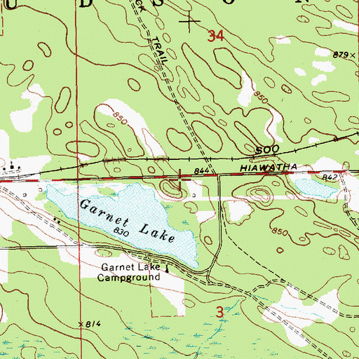 Topographic Map of Hudson Township Fire Department, MI