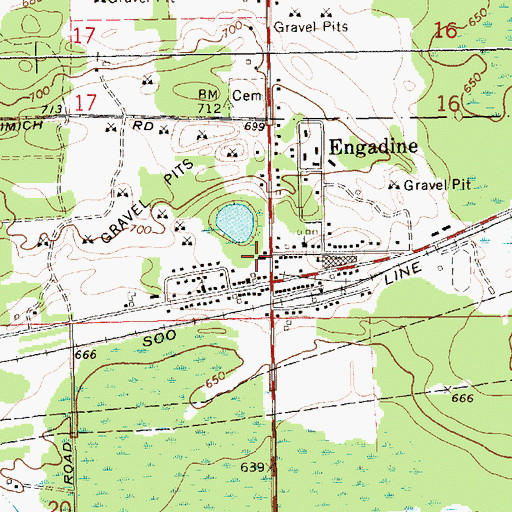 Topographic Map of Garfield Township Fire Department Station 1 Headquarters, MI