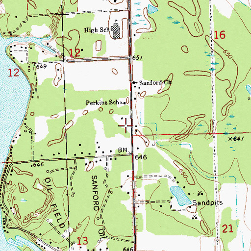 Topographic Map of Jerome Township Fire Department Station 2, MI
