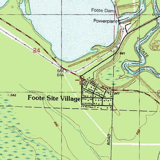 Topographic Map of Oscoda Fire Department Station 2, MI