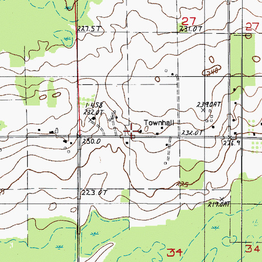 Topographic Map of Escanaba Township Volunteer Fire Department, MI