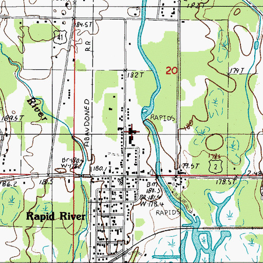 Topographic Map of Masonville Township Volunteer Fire Department, MI