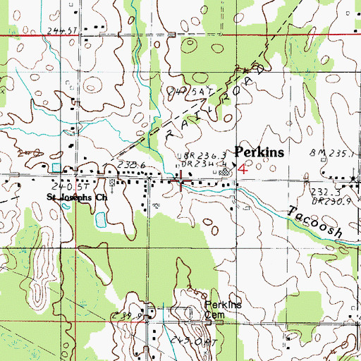 Topographic Map of Baldwin Township Volunteer Fire Department, MI