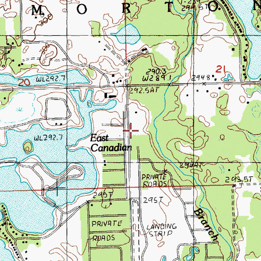 Topographic Map of Morton Township Fire and Rescue Canadian Lakes Station, MI