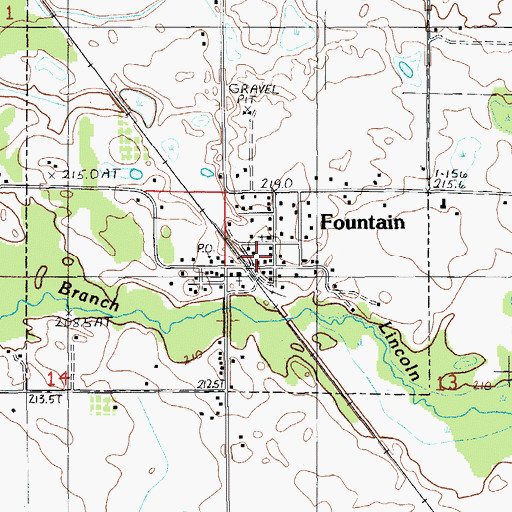 Topographic Map of Fountain Area Fire Department, MI