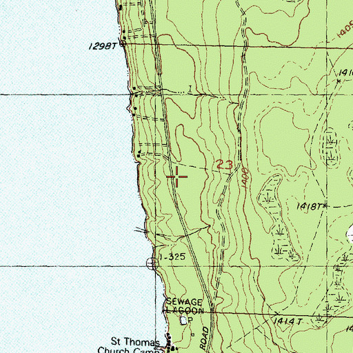 Topographic Map of Lake Gogebic Volunteer Fire Department Station 2 - East Shore, MI