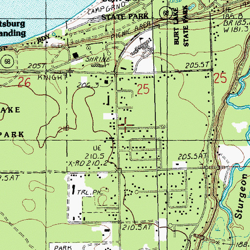 Topographic Map of Tuscarora Township Fire Department, MI