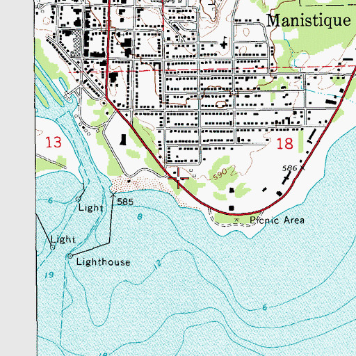 Topographic Map of United States Forest Service Manistique Ranger Station, MI